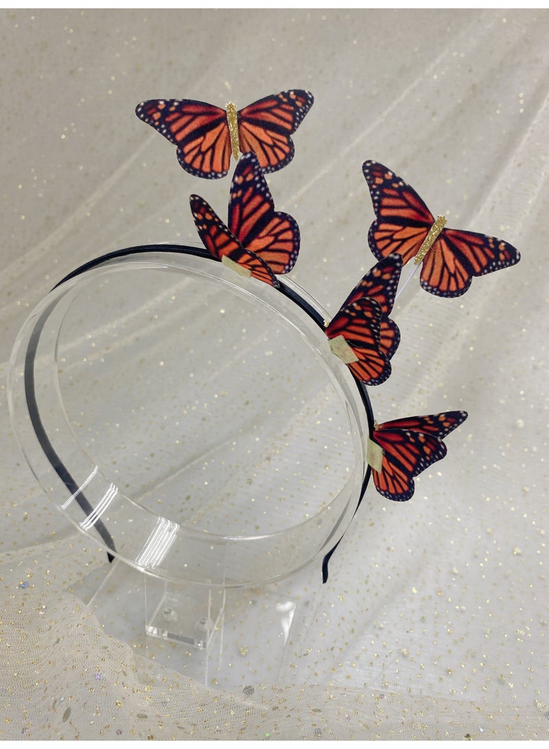 NAME Fabric colorful butterfly galvanized iron headband for teens and woman hair decoration - Image 2